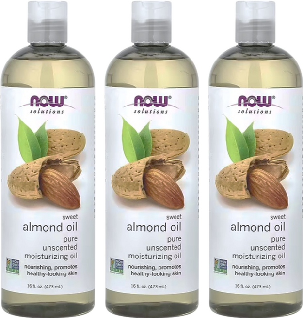 NOW Foods 純甜杏仁保濕油/基底油, 473ml, 3瓶