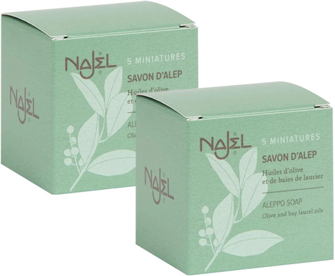 NAJEL 台灣公司貨 阿勒坡皂迷你薄片 5片, 100g, 2盒