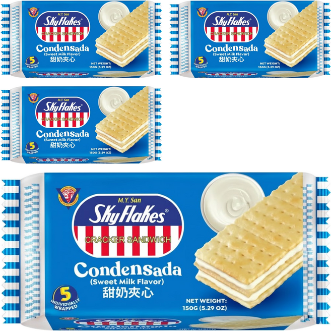 SkyFlakes 空中霸王甜奶夾心餅乾, 150g, 4袋