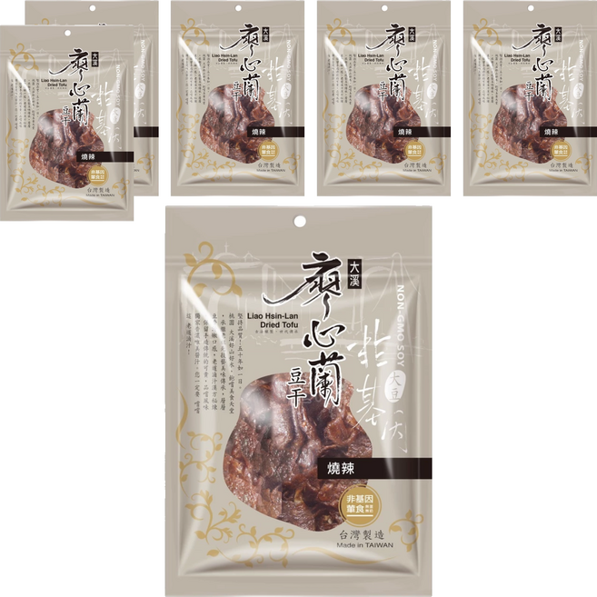 大溪廖心蘭豆干 非基改豆干 燒辣, 110g, 6包
