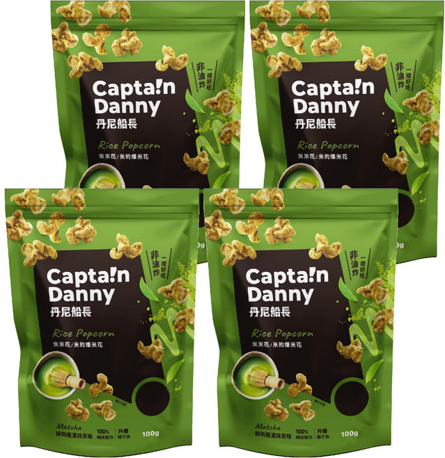 Captain Danny 丹尼船長 米米花 靜岡極濃抹茶味, 100g, 4包