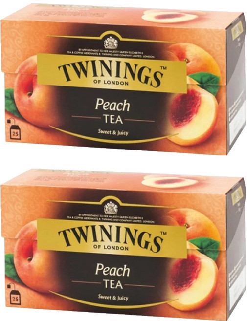 TWININGS 唐寧茶 香甜蜜桃茶, 2g, 25包, 2盒