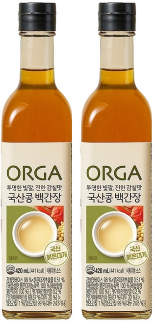 ORGA 奧爾加國產豆白醬油, 2個, 420ml