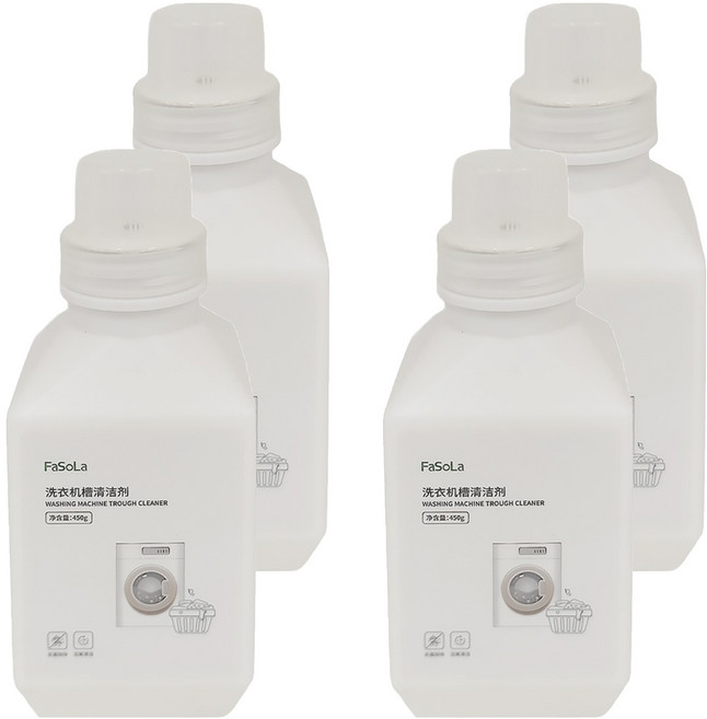 FaSoLa 洗衣機槽活氧粒子清潔劑 免浸泡型, 450g, 4瓶