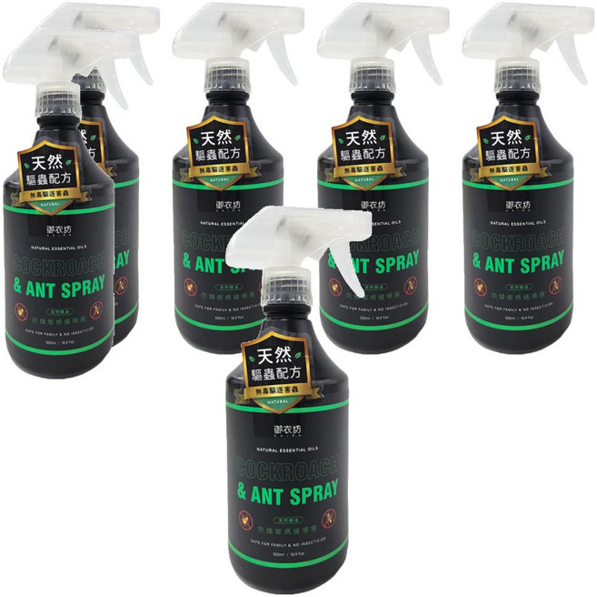 AKIRA 御衣坊 天然精油防蟑螂螞蟻噴霧, 500ml, 6瓶