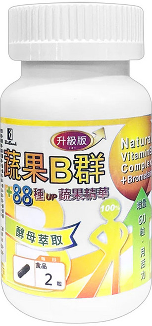 BioBank 大金宏醫 88種蔬果酵素B群升級版, 60顆, 30g, 1罐