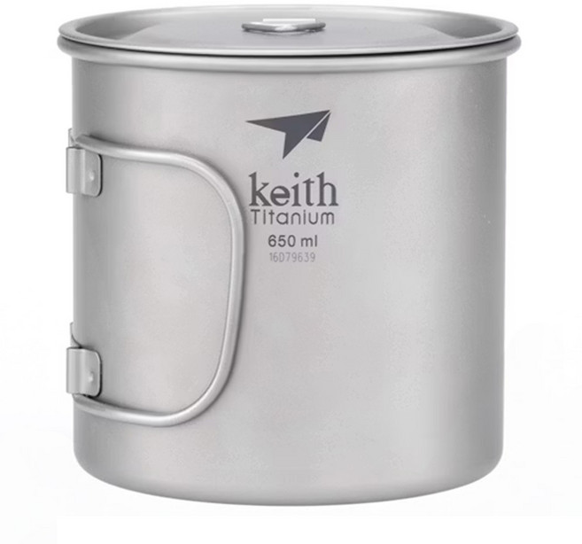 keith Titanium 鎧斯 Ti3208純鈦輕量折疊水杯, 鈦色, 1個