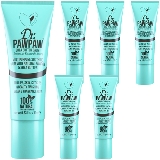 Dr.PAWPAW 台灣公司貨 乳木果修護霜護唇膏, 6個, 10ml, 透明色/果香