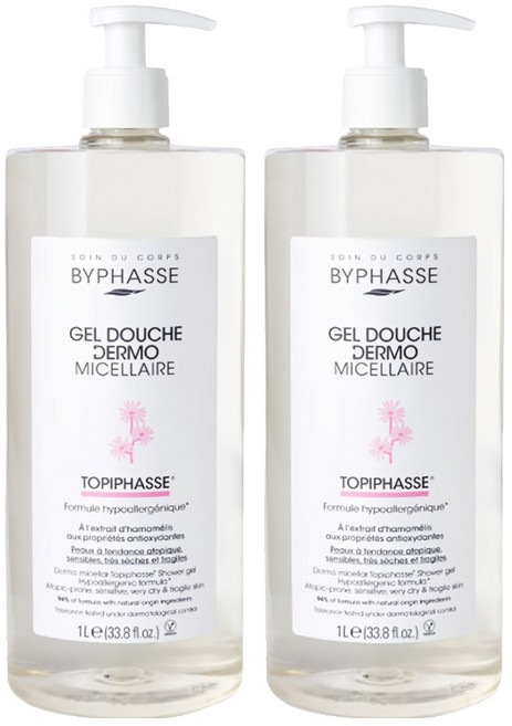 BYPHASSE 溫和潔淨無皂基沐浴精, 2瓶, 1L