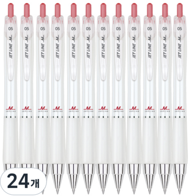 JAVAPEN Jetline M 低重心原子筆 0.5mm, 紅色, 24個