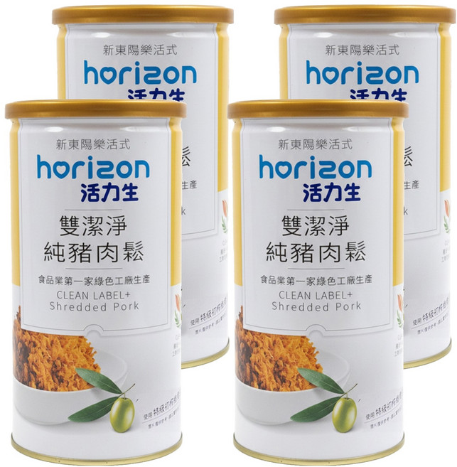 新東陽 活力生雙潔淨 純豬肉鬆, 170g, 4罐