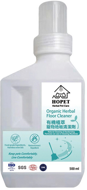 HOPET 有機植萃寵物地板清潔液, 1瓶, 500ml