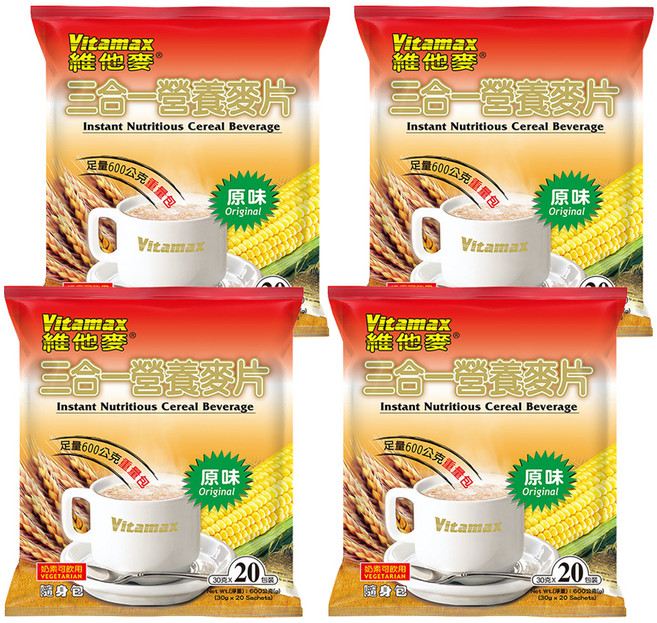 Vitamax 維他麥 三合一麥片 原味, 600g, 4袋