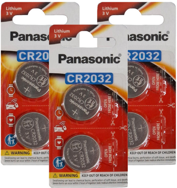 Panasonic 台灣公司貨 鋰鈕扣電池 CR-2032TW, 2入, 3組