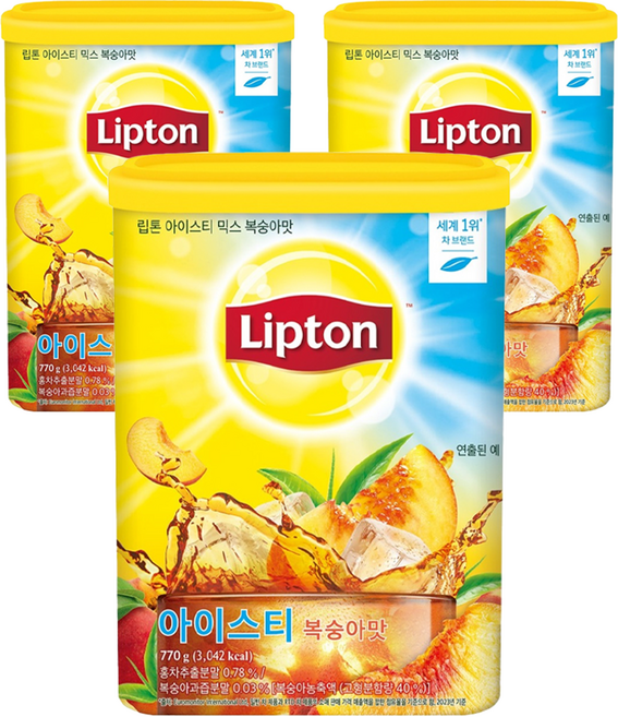 Lipton 立頓 水蜜桃冰茶粉, 770g, 3個