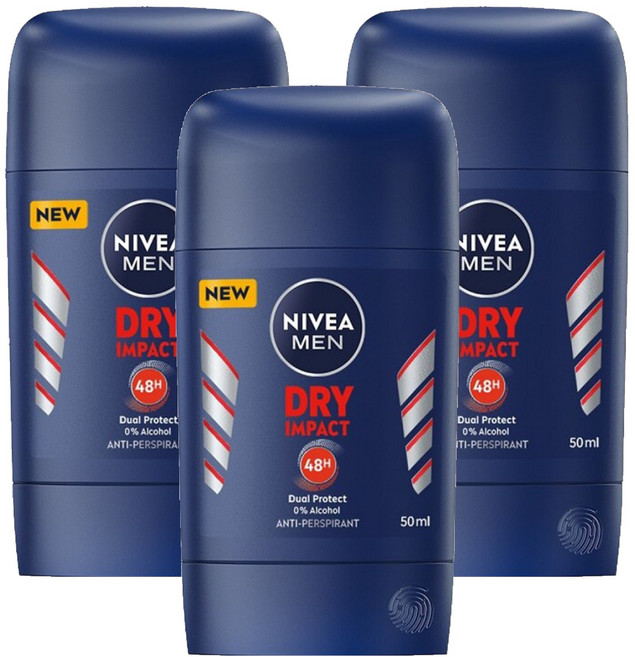 NIVEA 妮維雅 MEN 台灣公司貨 男士止汗爽身乳膏 Pro升級 乾適活力, 3瓶