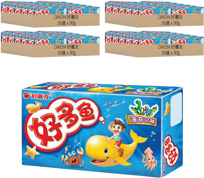 ORION 好麗友 好多魚餅乾 海苔口味, 30g, 120盒