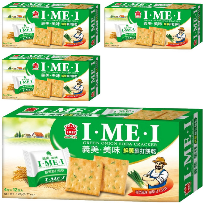 義美 美味鮮蔥蘇打餅乾, 192g, 4盒