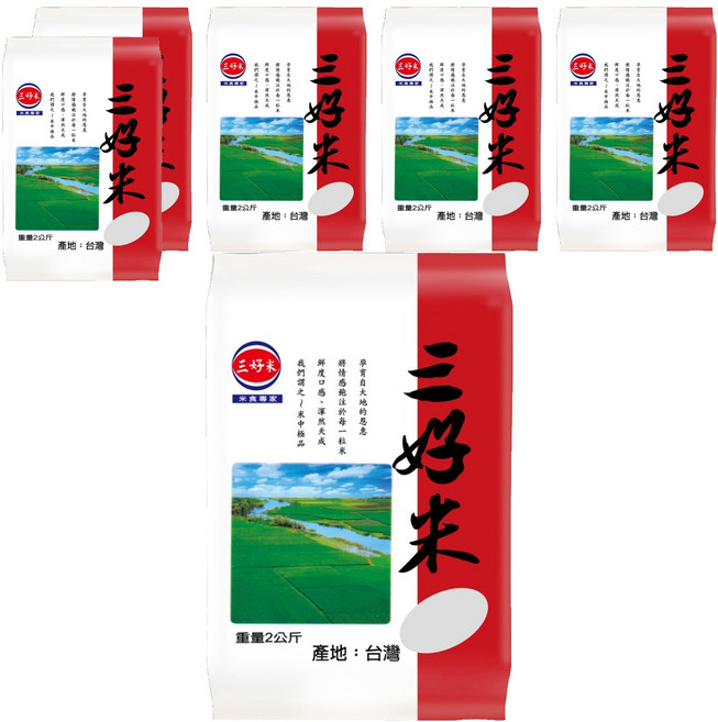 三好米 三好米, CNS三等, 2kg, 6包