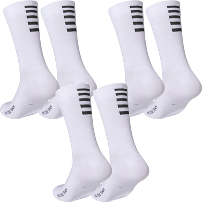 Pelle Sports 自行車襪, 白色 + 黑色, 3個
