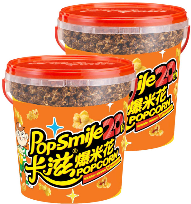Pop-Smile 卡滋 爆米花 美式特濃巧克力, 150g, 2桶