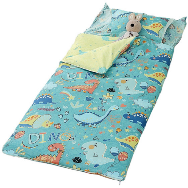 Hong Yew Bedding 鴻宇寢飾 兒童蹣防可機洗兩用睡袋 台灣製 2315, 迪迪龍綠色