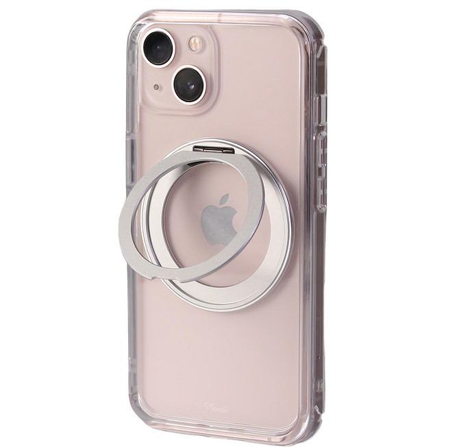 Moxbii 極空戰甲 手機 旋轉磁吸支架 保護殼 iPhone 14 Plus 亮面 航太銀 PC塑料、壓克力複合材、鋁合金