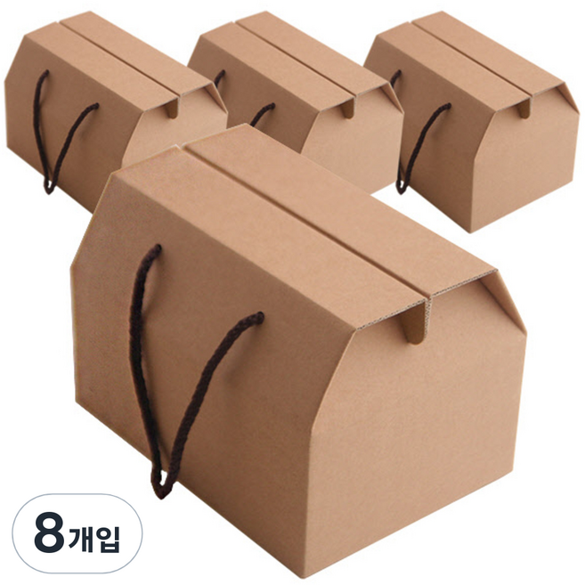 Kyungil Box 繩提把多用途紙箱 1號, 混合顏色, 8個