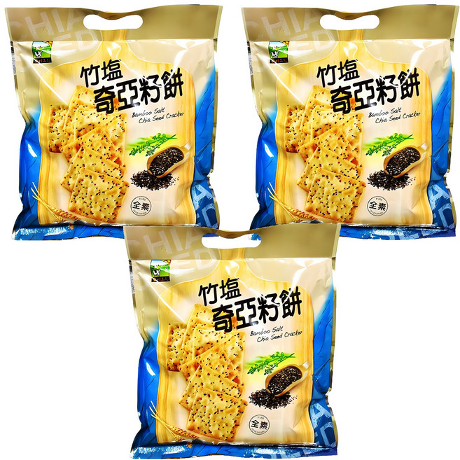 食材工坊 竹鹽奇亞籽餅, 300g, 3袋