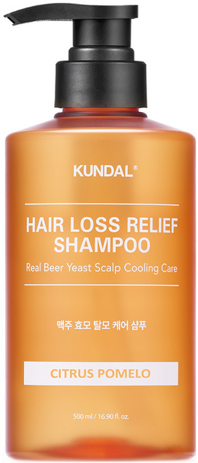 KUNDAL 昆黛爾 啤酒酵母清涼健髮洗髮露 柑橘柚香, 1個, 500ml