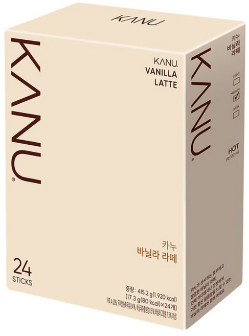 KANU 香草拿鐵咖啡, 17.3g, 24包, 1盒