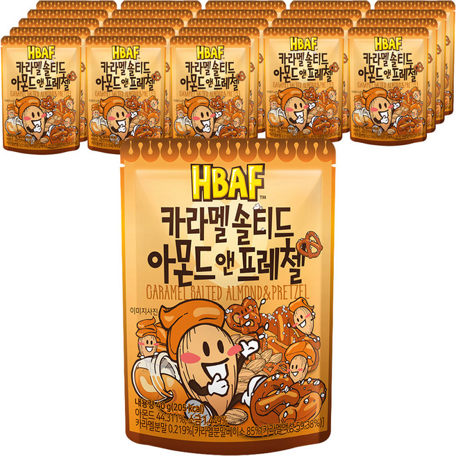 HBAF 鹹焦糖杏仁椒鹽脆餅, 40g, 24包
