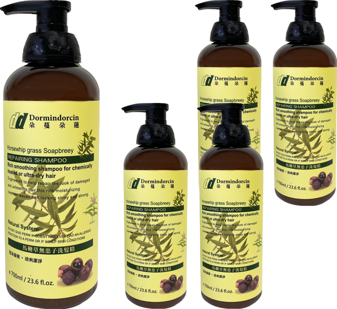 Dormindorcin 朵蔓朵蓮 馬鞭草無患子洗髮精, 700ml, 5瓶