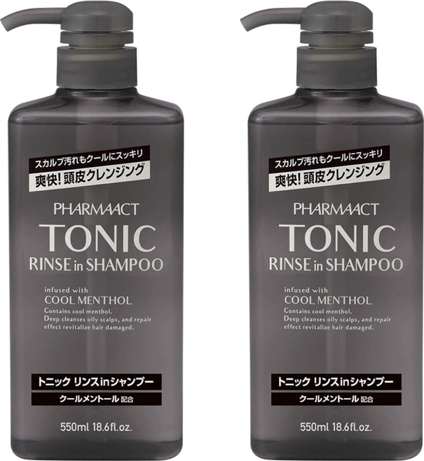 KUMANO 熊野油脂 Pharmaact TONIC 水潤洗髮精, 2瓶, 550ml