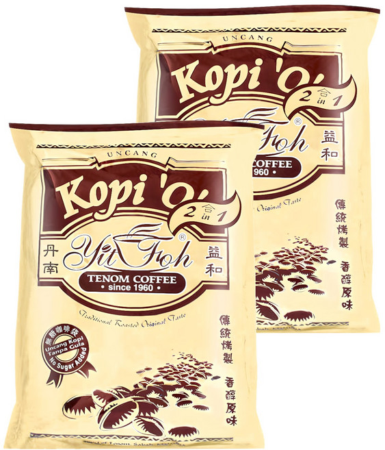 Yit Foh 丹南益和咖啡 沙巴丹南咖啡 濾袋式經典咖啡烏 黑咖啡含糖風味, 20g, 12包, 2袋
