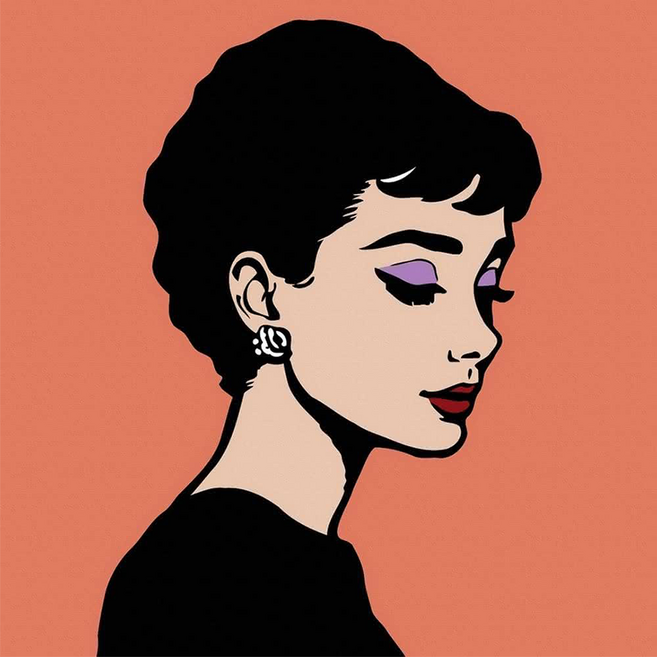 ArtLife 藝術生活 DIY數字油畫 DR159 20 x 20cm, 優雅赫本, 1組