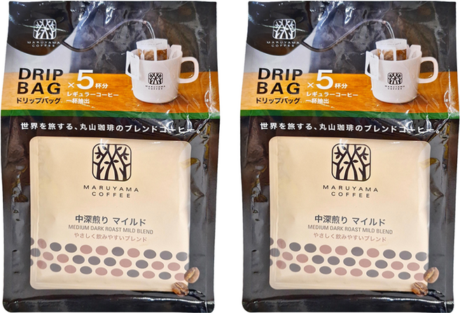 MARUYAMA COFFEE 丸山珈琲 中焙濾泡咖啡 溫和, 9g, 5包, 2袋