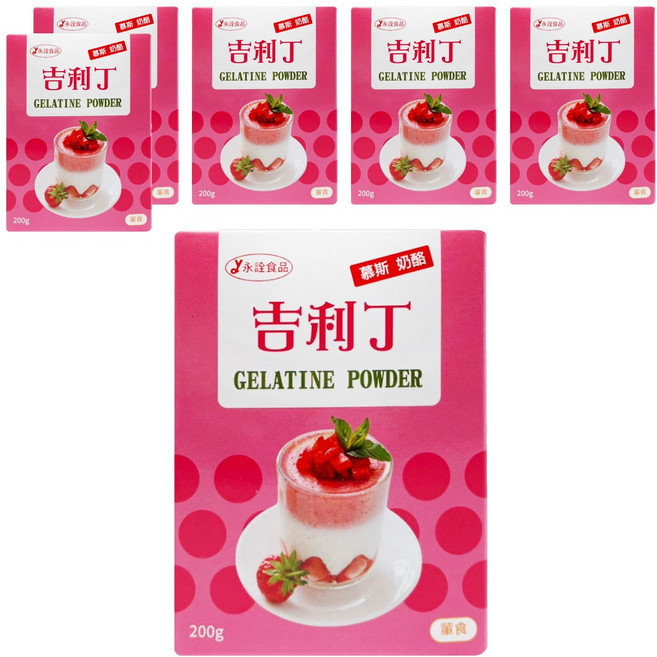 永詮食品 超鑽吉利丁粉, 200g, 6盒