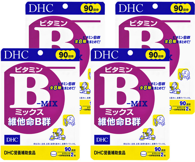 DHC 台灣公司貨 維他命B群 90日份, 180顆, 200mg, 4包