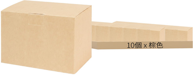 掀蓋卡榫盒 牛皮無印 107 x 68 x 77mm 10個, 棕色, 1組