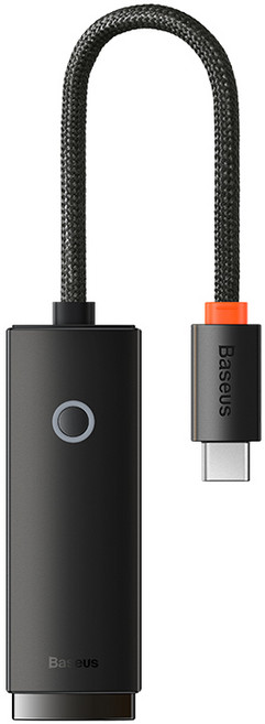 Baseus 倍思 USB3.0 Type-C 網路轉接頭 C to LAN 轉換器 RJ45 1000Mbps 網路埠轉接器, 1個, 黑色