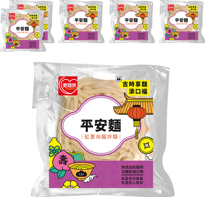 愛麵族 紅蔥烏龍拌麵 常溫保存, 233g, 6個
