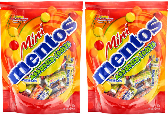 mentos 曼陀珠 迷你水果軟糖 31入, 310g, 2個