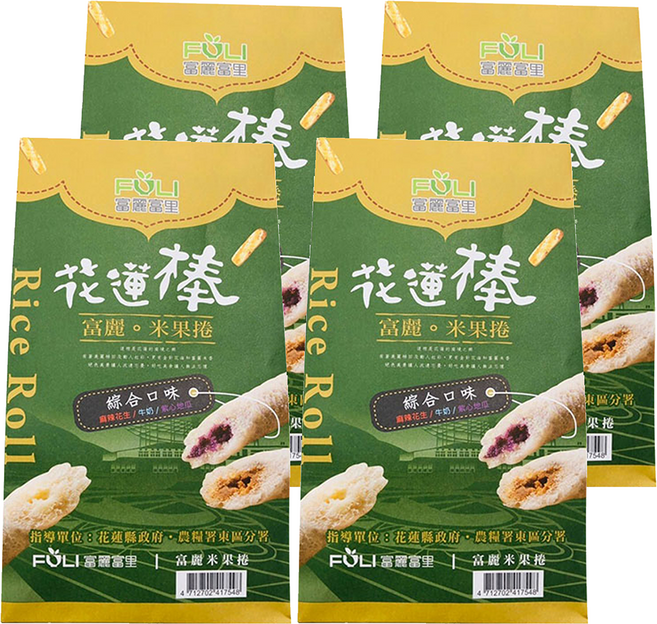 富里鄉農會 米果捲 綜合, 120g, 4袋