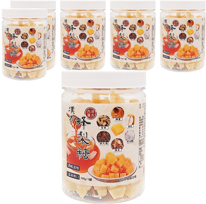 天然草本 古方漢方蜂梨糖, 500g, 6罐