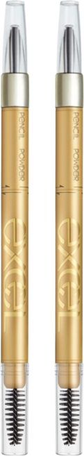 日本 excel 3合1持久造型眉筆 0.45g, 2支, PD14 紫褐色