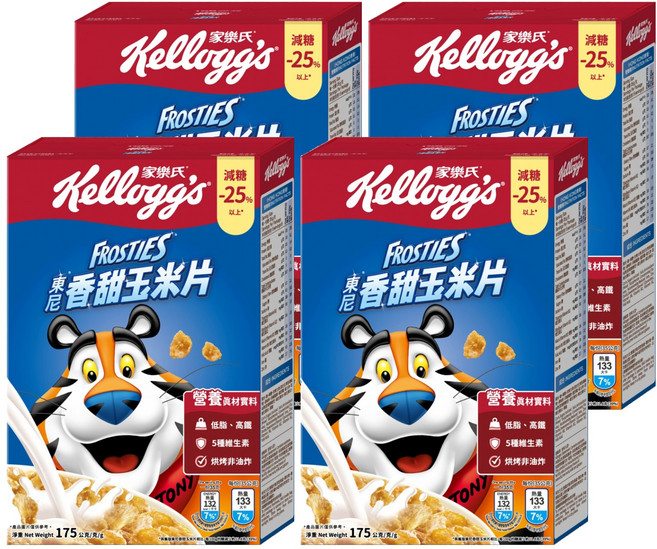 Kellogg's 家樂氏 FROSTIES 東尼玉米片 香甜玉米片, 175g, 4盒