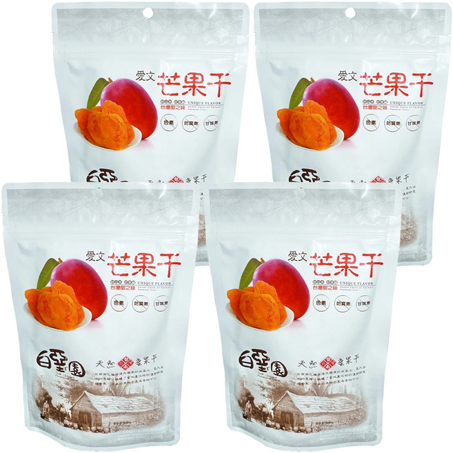 白堊園 台南南化愛文芒果乾, 120g, 4包