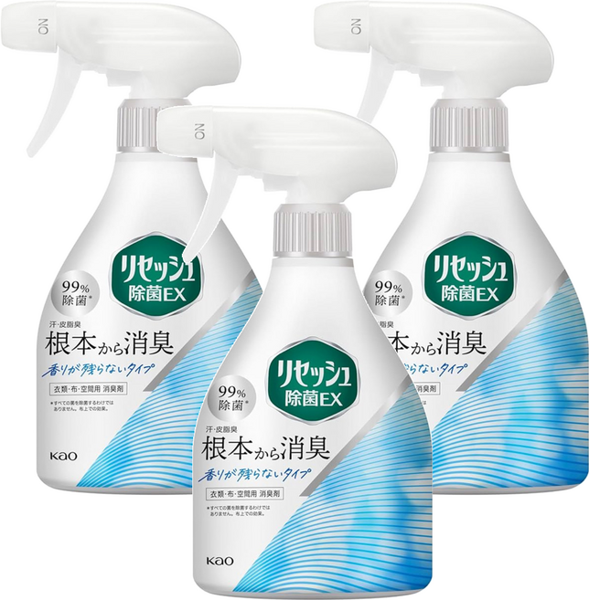 Kao 花王 Resesh 布製品消臭抑菌芳香噴霧, 370ml, 3瓶