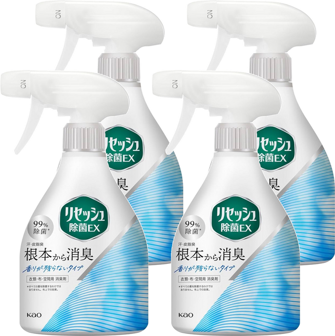 Kao 花王 Resesh 布製品消臭抑菌芳香噴霧, 370ml, 4瓶